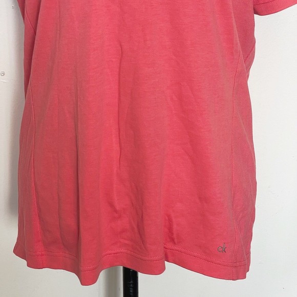Calvin Klein Mens Body Fit Polo Golf Shirt Size Medium Logo Orange Spring Collar - Picture 13 of 13